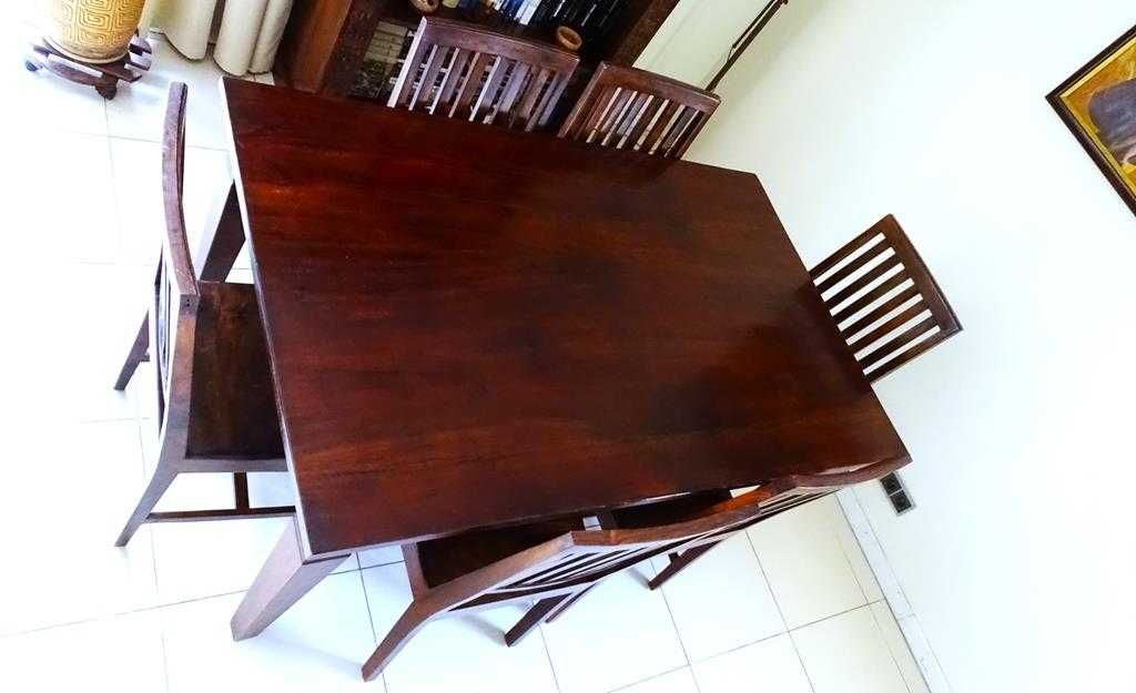 Stół drewniany indyjski 160x100 i 6 stylowych krzeseł z AlmiDecor