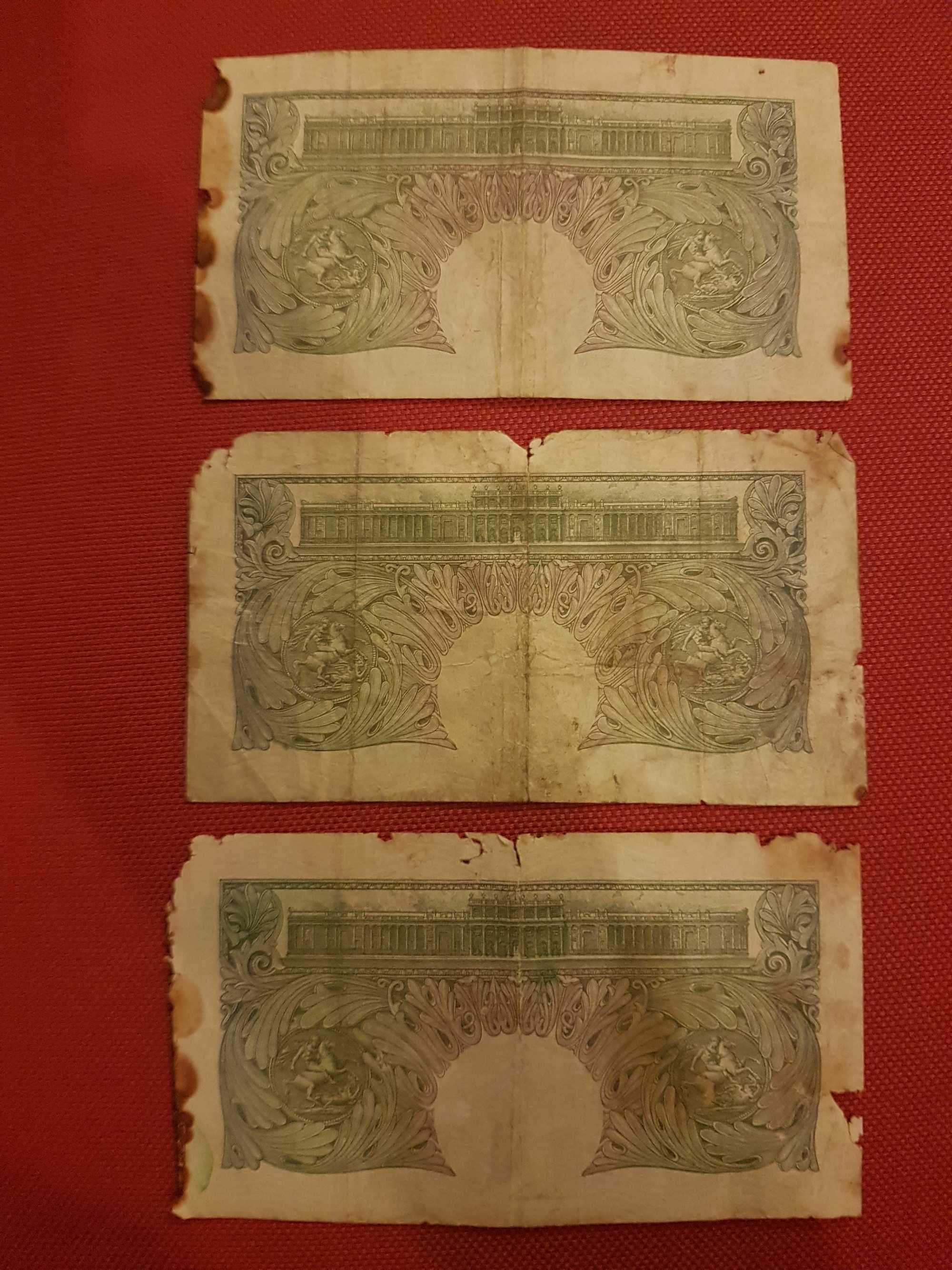 3 banknoty 1 pound Bank of England