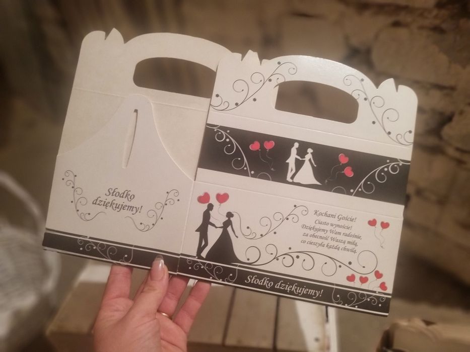 Pudełko na ciasto Podziękowanie Para Młoda