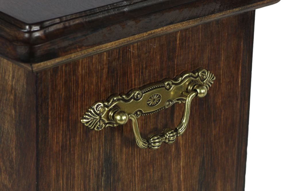 Buldog francuski II urna ze statuetką drewniana Art-Dog