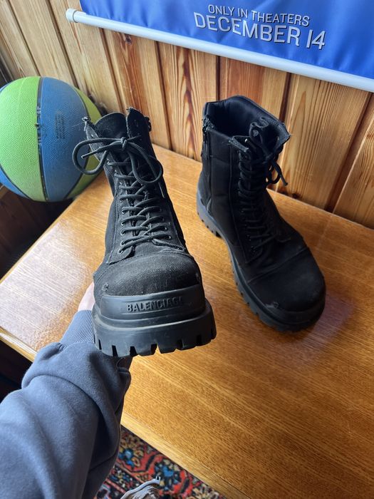 Balenciaga Strike boots black distress ботинки | баленсіага страйк