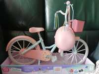 Duży rower dla lalki, kask i koszyk.Julia. Akcesoria dla lalek.Nowy