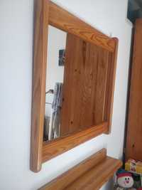 Espelho mais prateleira em madeira
