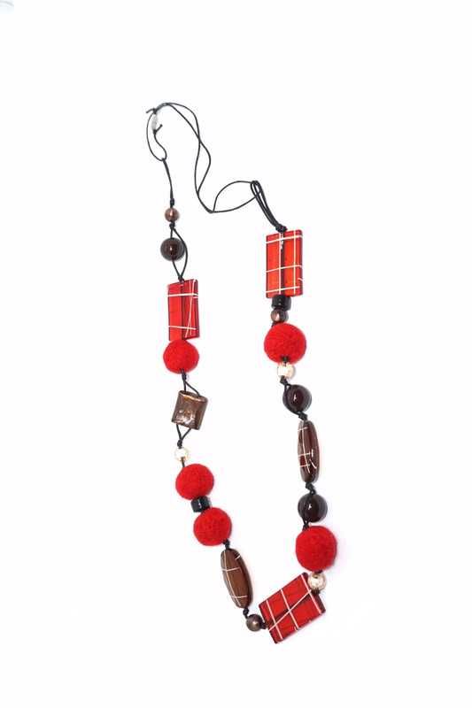 Colar Longo Vermelho #bijouteria #handmade #colar #fashion