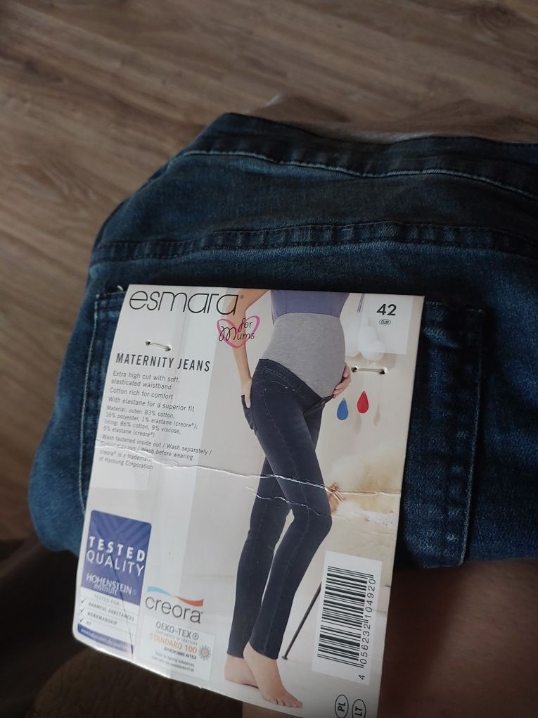 Nowe spodnie dżinsowe ciążowe rozmiar 42