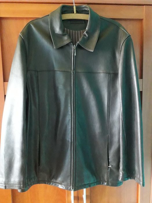 Kurtka męska skórzana, kolor brązowy