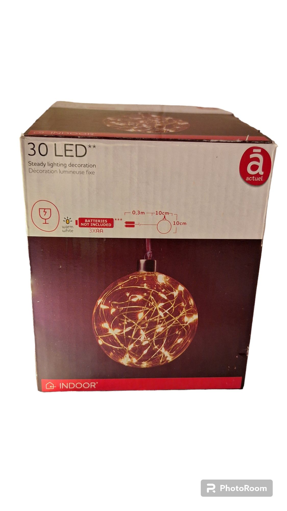 Kula dekoracyjna szklana 30 LED