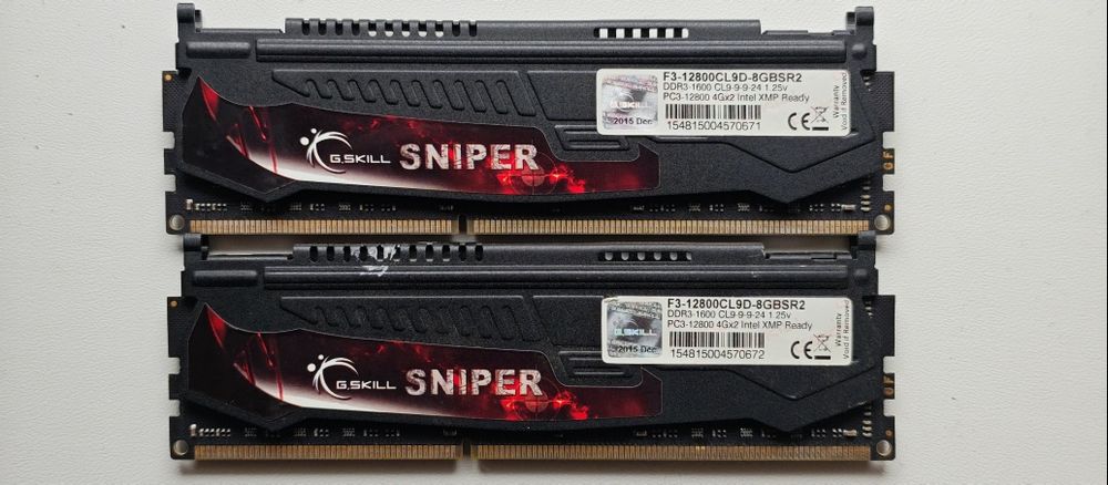 Ігрова пам'ять G.Skill Sniper XMP DDR3  2x4Gb 1600MHz PC3-1280