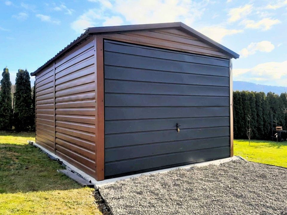 Garaż drewnopodobny garaz blaszany ogrodowy 3x5m (4x5 5x5 6x7 8x9)