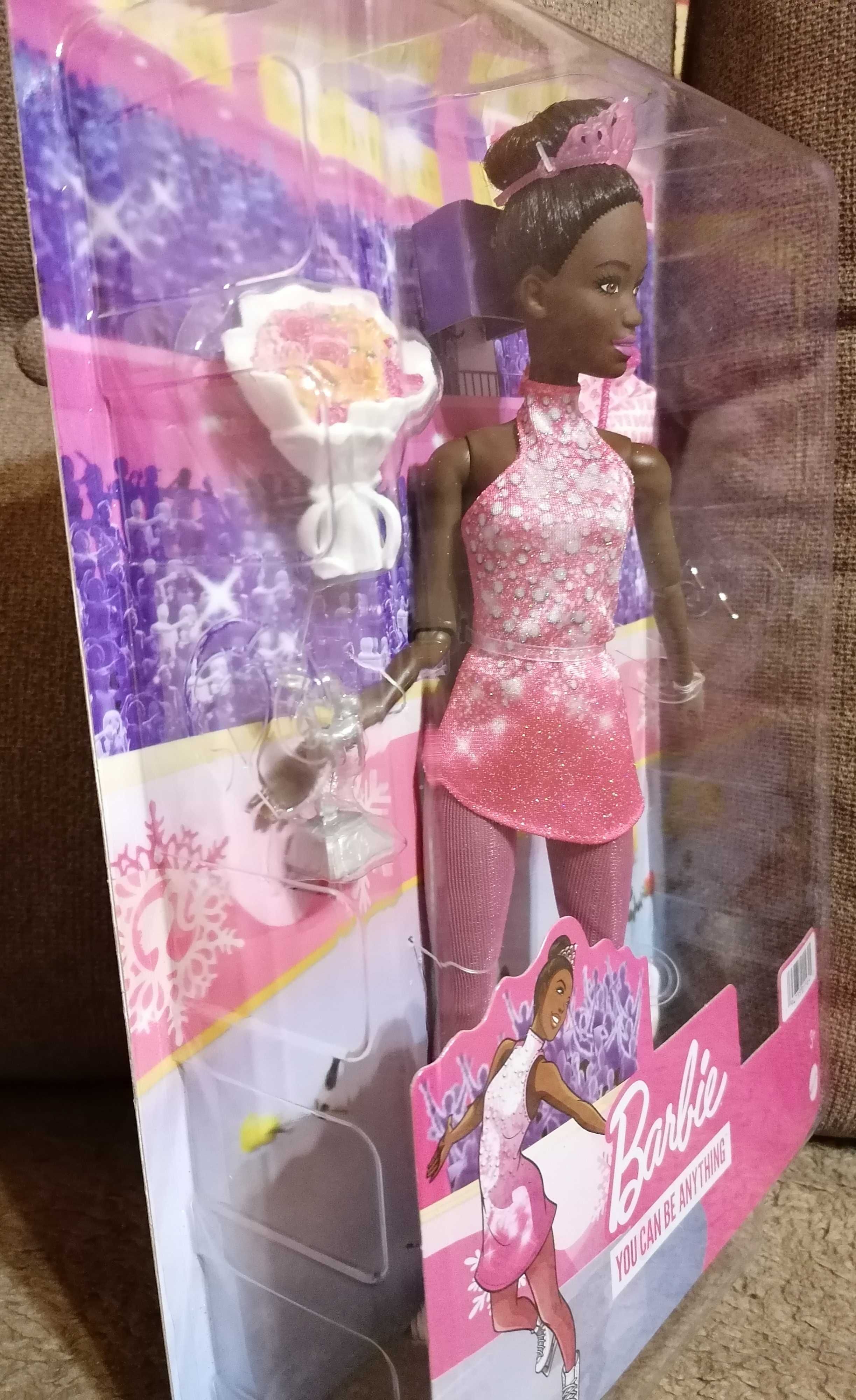 Barbie łyżwiarka kariera ciemnoskóra NOWA ruchome stawy HCN31