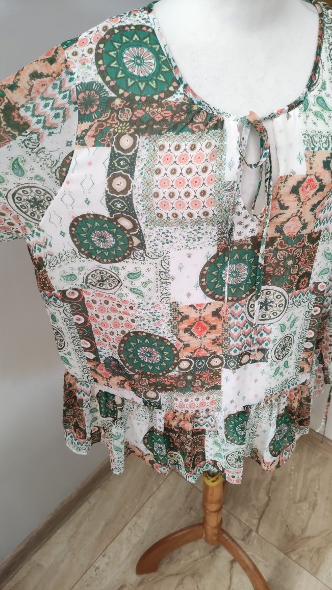 Tunika koszulowa Boho vintage 46 nowa
