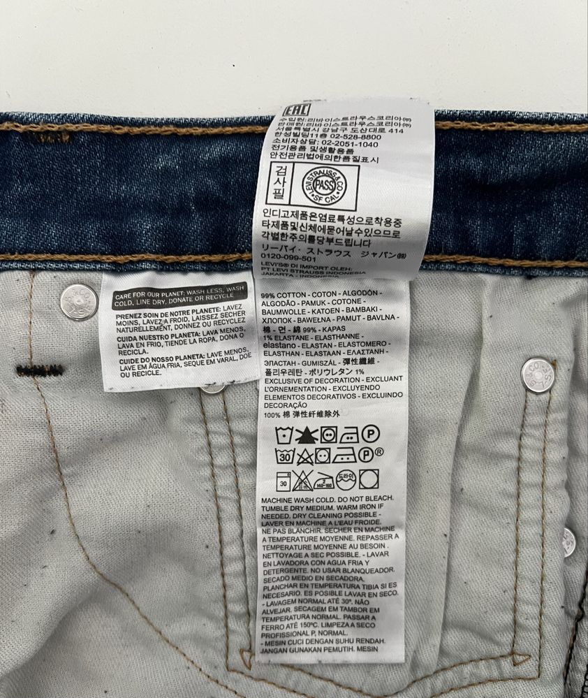 Продам чоловічі джинси Levis 511 темно-сині Slim Fit W34 L34