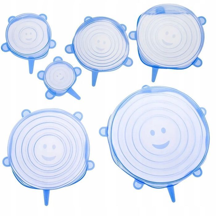 Pokrywki silikonowe uniwersalne do żywności zestaw 6szt