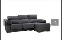 Sofá Cinzento - Chaise Long com baú