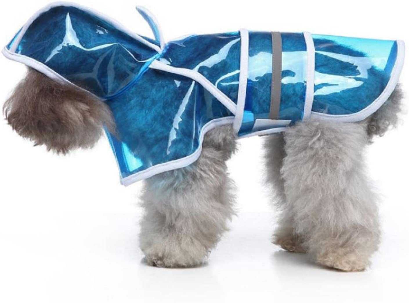 Kurteczka przeciwdeszczowa/płaszcz dla psa, Niebieska transparentna4XL