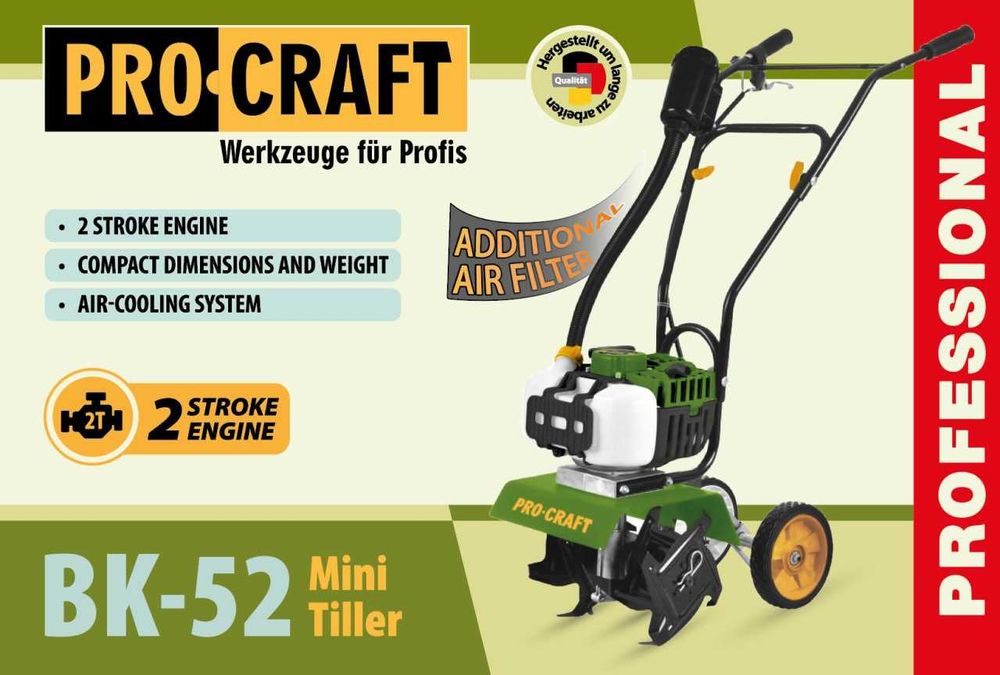 Бензокультиватор (миникультиватор) Procraft BK-52 (выносной фильтр)