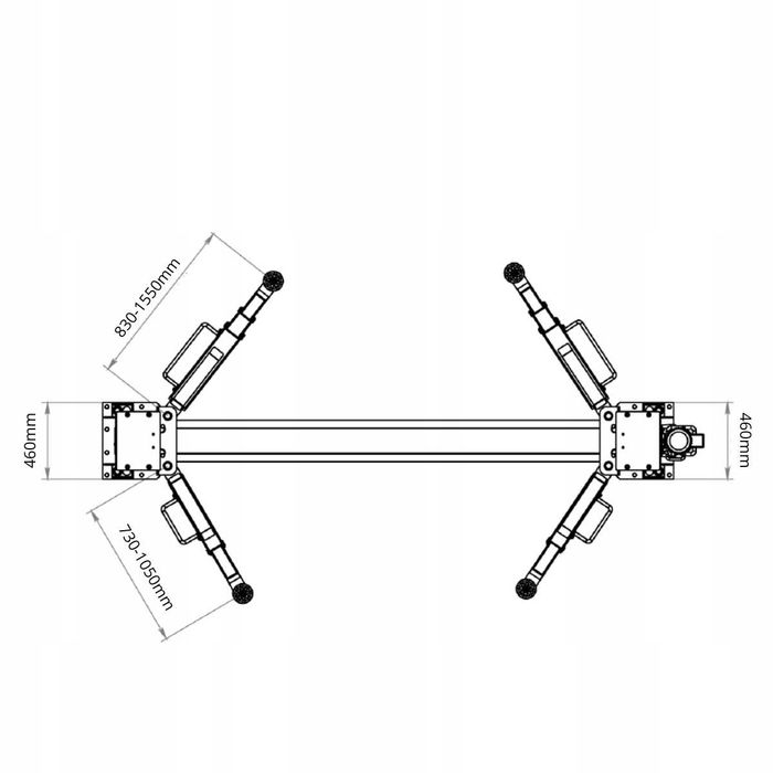 Podnośnik dwukolumnowy 4T GRUBBER 230V 2.40EF RAMOWY Z RAMĄ wzmocniony