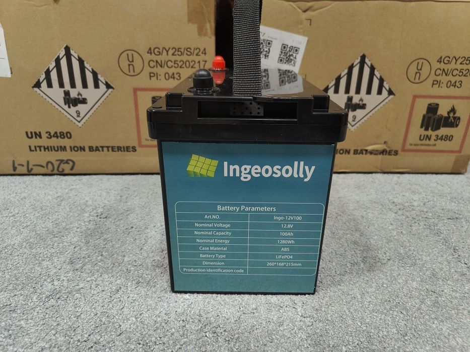 Аккумулятор lifepo4 Ingeosolly 12.8V 100A + зарядка в подарок