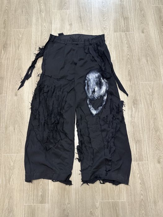 Black skull disstresed archive opium baggy jeans/pants
