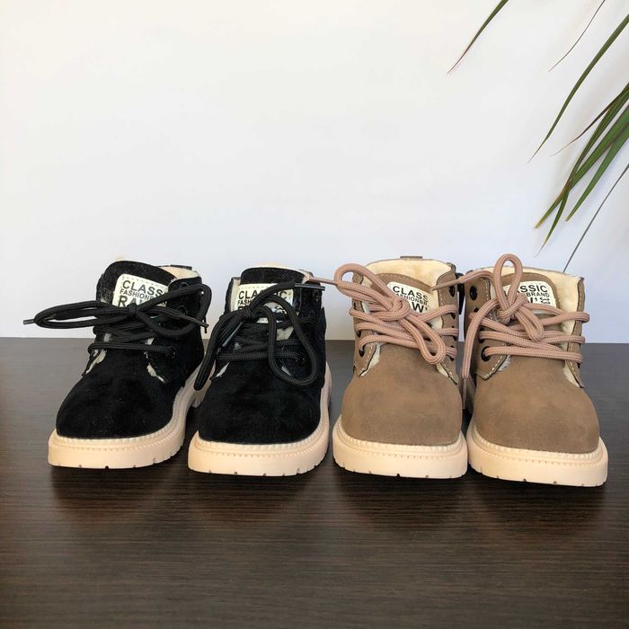 Черевики дитячі зимові 21-30 розміри, чорні та коричневі