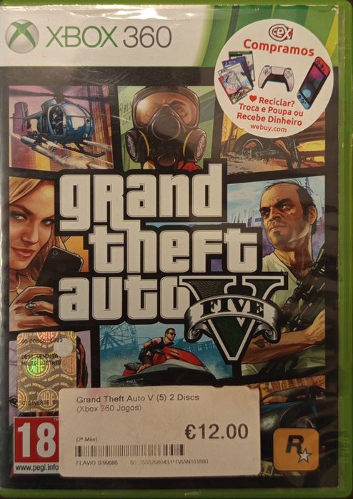 Jogo Xbox 360 GTA 5