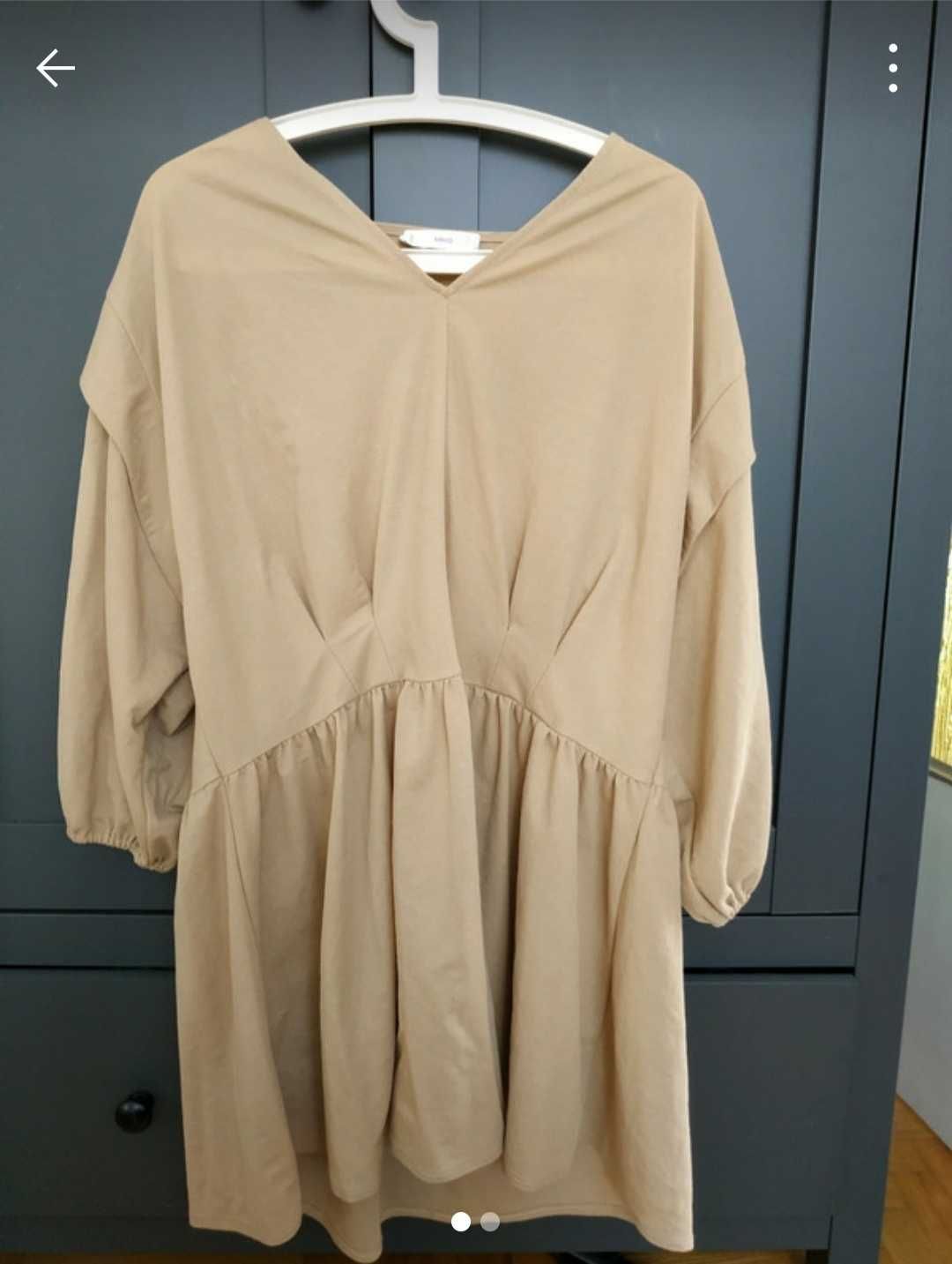 Beżowa sukienka oversize Mango M/L