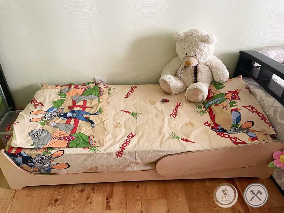 Дитяче ліжко Монтессорі | Напольная детская кровать | Ліжко з бортиком