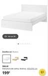 Estrutura de cama Malm + Estrado + Barra + Colchao ( como novo)