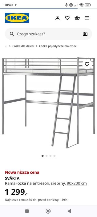 Łóżko na antresoli Ikea