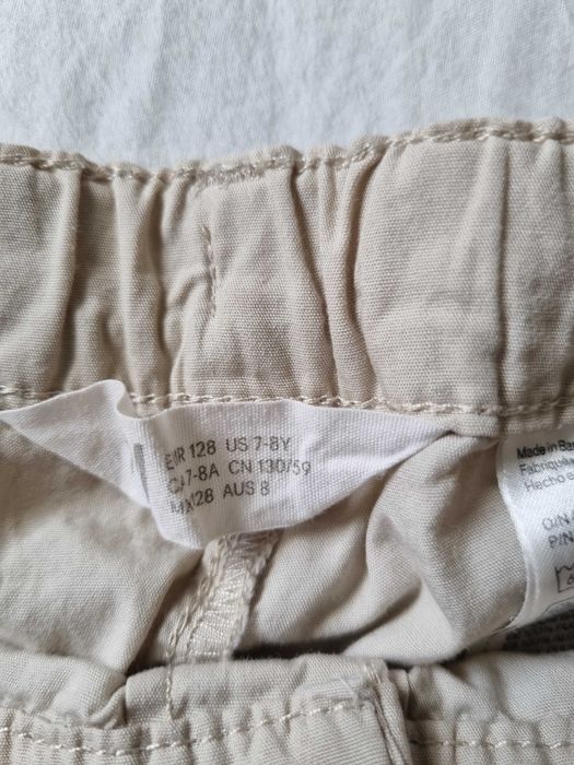 Szorty jasne beżowe letnie cienkie bawełna na 128cm 7-8 lat H&M