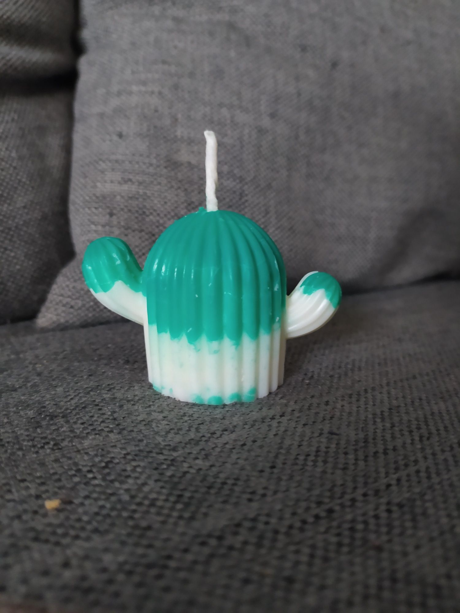 świeca sojowa kaktus handmade