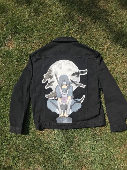 Itachi Uchiha ręcznie malowana kurtka jeansowa anime Naruto