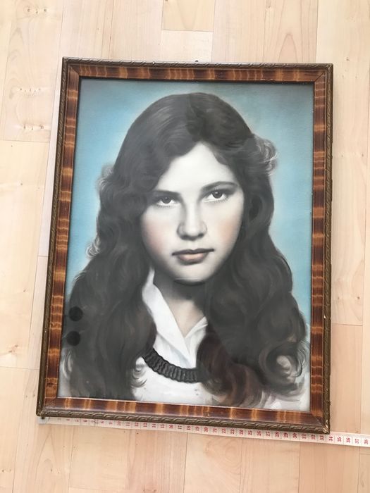 Stara ramka portret zdjęcie PRL