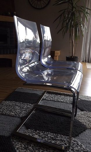 DOMITALIA GEL-SL włoskie meble 2 krzesła przezroczyste chrom