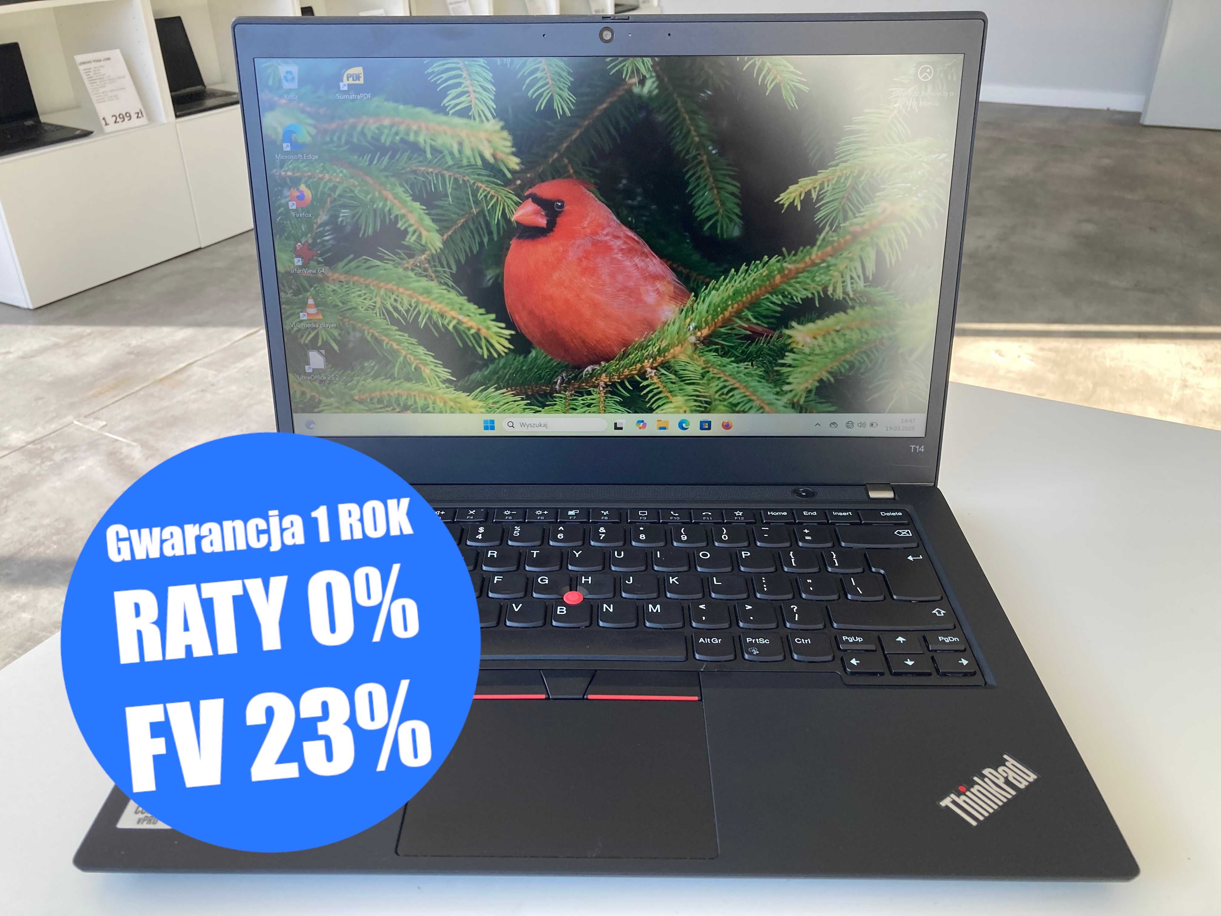 Laptop 14" Lenovo ThinkPad T14 i5-10g 32GB 256SSD FullHD HDMI Win11