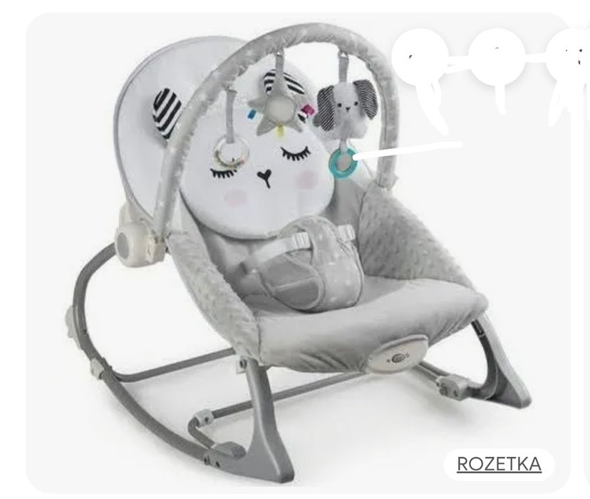 Дитячий шезлонг - гойдалка. крісло заколисувач дитячий