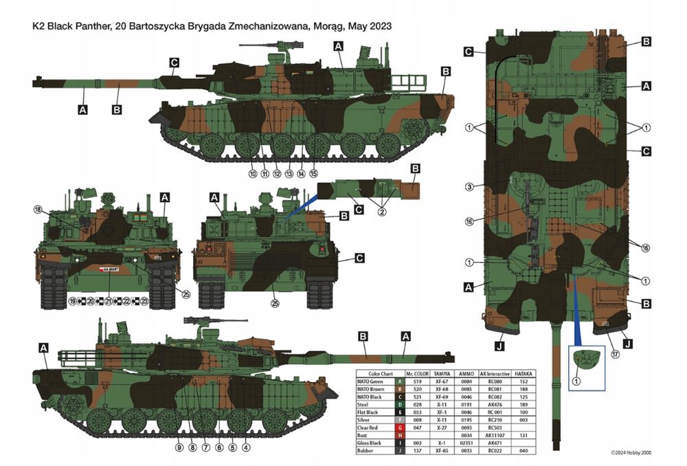 Czołg K2 Black Panther Polish Army MBT model 35006 Hobby 2000