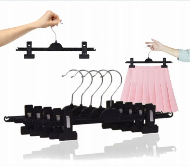 Wieszaki klamrowe UBRANIOWE DO GARDEROBY szafy spódnicy spodni 50szt