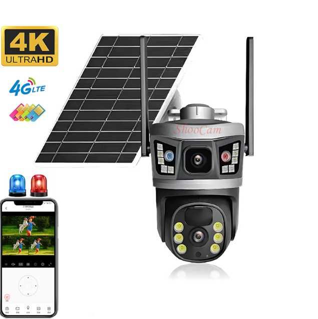 Автономная 4G Камера видеонаблюдения 12 МП на солнечной панели  UKC