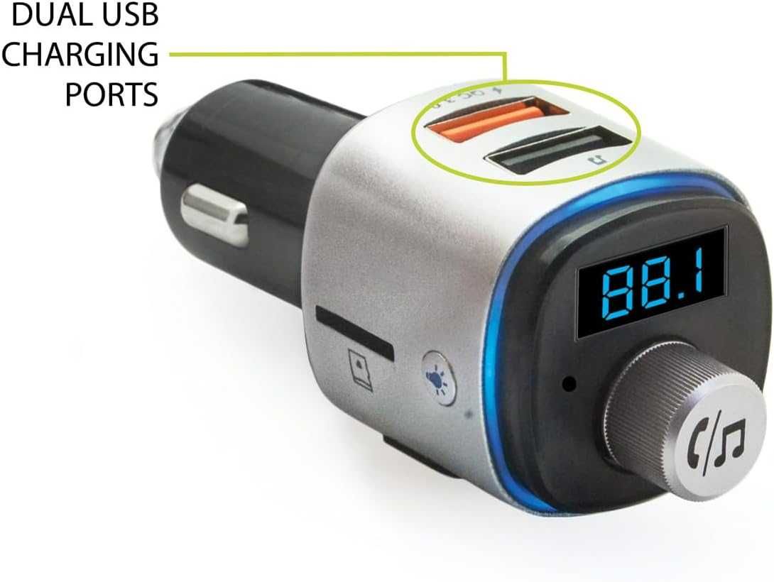 Transmiter-Nadajnik samochodowy Bluetooth Roadtripper z ładowarką USB
