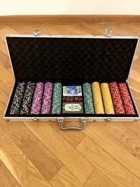 Zestaw Poker 500 żetonów + tasowarka do kart