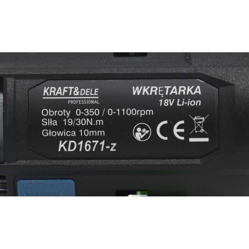 Wkrętarka 18 V LI-ION 2 baterie King Series KD1671-Z. w walizce