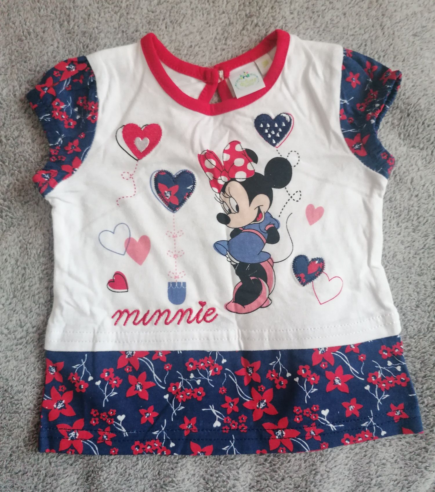 Bluzka, krótki rękaw, 62 (0-3 miesiące), Myszka Minnie, Disney