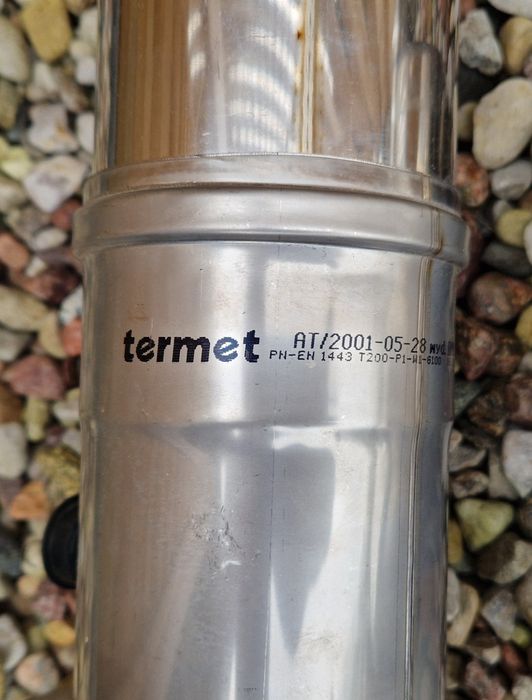 Rura stal nierdzewna Piec gazowy termet  lub inne, daszek, redukcją