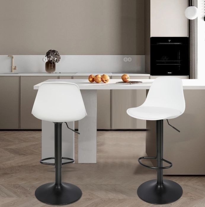 Hokery ekoskóra, biało-czarne - nowe, 4 szt., wysyłka gratis, tanio:)