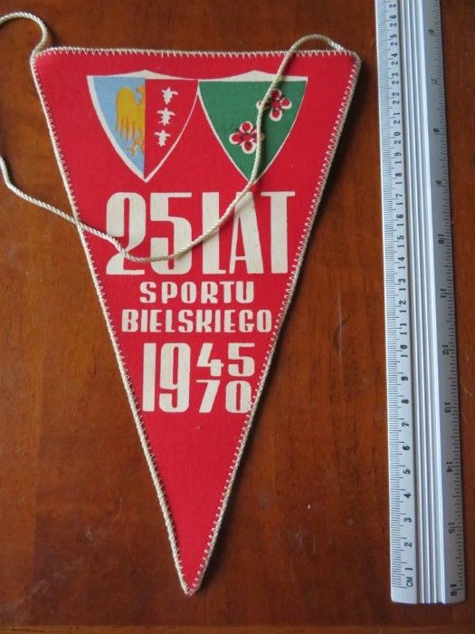 Proporczyk 25 lat sportu bielskiego lata 1945 - 1970