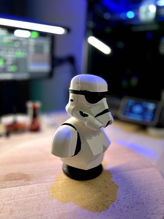 Popiersie WOJOWNIK SW 15cm Nowy! Druk 3D PLA Biało-Czarny Unikat