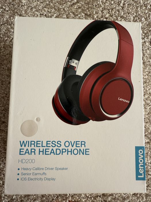 Lenovo Słuchawki nauszne bluetooth HD200 Czerwone