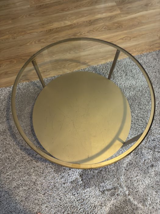 VITTSJÖ Mesa de centro, pret-cast/vidro, 75 cm