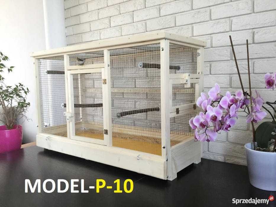 Klatka woliera drewniana dla ptaków egzotycznych.